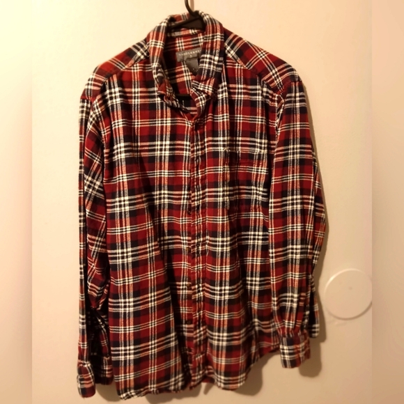 Saddlebred Flannel Shirt Red Plaid Long Sleeve Button Up - Picture 1 of 4
